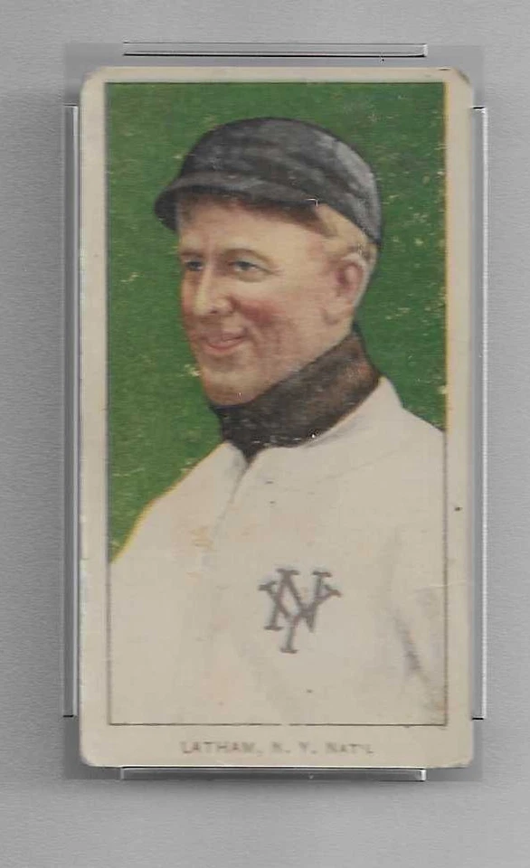 1909 T206 SWEET CAPORAL 350-460 TOBACCO BASEBALL CARD ARLIE LATHAM PSA 2 GIANTS - Image 3 of 4