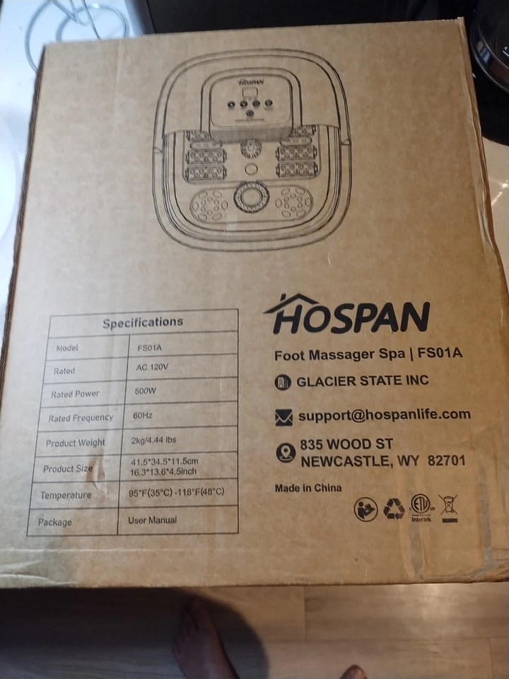 HOSPAN COLLAPSIBLE FOOT SPA ROTARY MASSAGER 绿色脚浴 FS02A 热控制 — 第 2/2 张图片