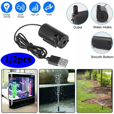 #ad #ad Small Water Pump Mute Submersible USB 5V 1M Cable Garden Outdoor Fountain Tool $7.48