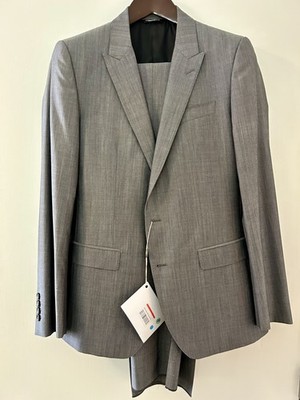 $3,300 Dolce & Gabbana silk/virgin wool Martini suit, grey, 38R--100% TO CHARITY