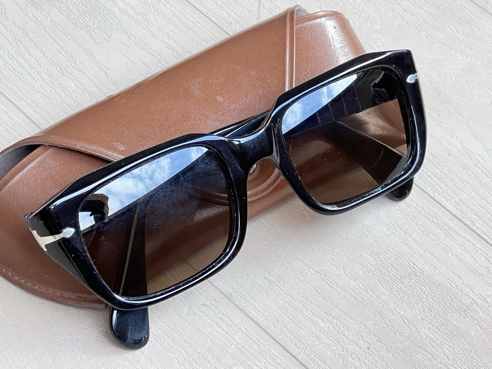 PERSOL 6155 RATTI Meflecto Vintage Sunglasses Man's Frame Black Acetat & Case - Image 4 of 4