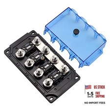 4-Way MEGA/AMG Fuse Holder with 4 PCS ANM Bolt-on Fuse 100A for Cars, 4 way