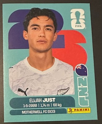Panini FIFA World Cup 2026 Elijah Just NZL 18 Sticker Neuseeland