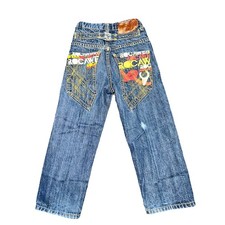 Rocawear Denim Jeans Baggy Embroidery Youth Boy Size 7 Blue Y2K 90  s 4