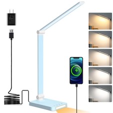 LED Desk Lamp with USB Ports,Touch Desk Lamps for Home Office with 5 Color Mo...