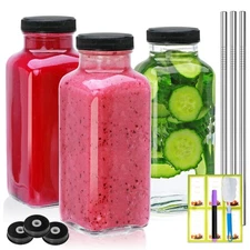 12oz Glass Bottles with lids,juice bottles gifts for women,glass bottles with...