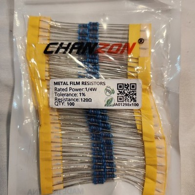 Metal Film Resistor 1/4W Watt 0.25W 1% Carbon 1ohm 4.7Mohm 100pcsz Chan New 001