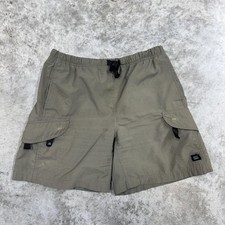 Nike ACG Shorts Mens Medium Green Cargo Hiking Web Belt Zip Pocket Ripstop Nylon