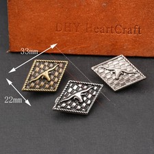 10 Pcs 33 22mm Longhorn Skull Bull Metal Engraved Leather Belt Concho Screwback