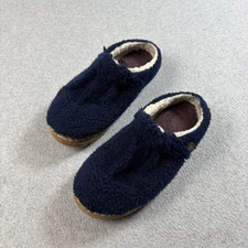 LL Bean Slippers Shoes Women 7 Navy Blue Fleece Line Clog House Cozy Comfy Warm