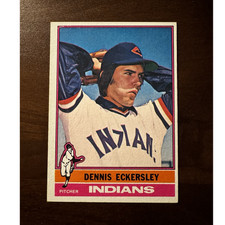 Topps 1976 Dennis Eckersley #98 Rookie Indians Baseball Card. rookie card picture