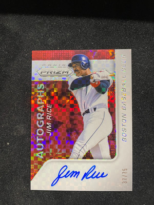 2015 Red Jim Rice  Auto /75 Panini Prizm Baseball Prizms