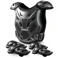 Kids Dirt Bike Gear, Motocross Armor Body Guard Vest Suit Black