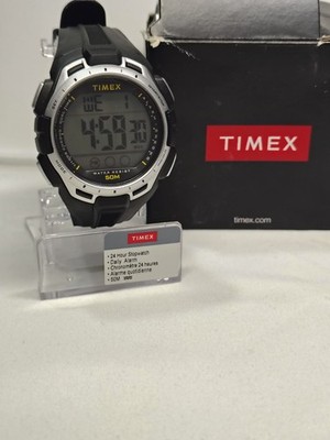 New Timex Men's Tw5m63600 43mm Digital Dual Time Chrono 50m WR Black Resin