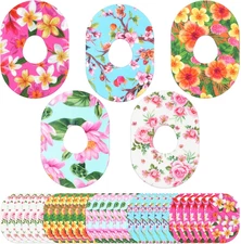 30 Pack Adhesive Patches Compatible with Dexcom G7, Waterproof Flower Skin Grips