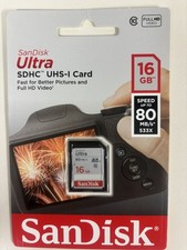 SanDisk Ultra 16GB 80MB/s SD SDHC SDSDUNB Camera Card 16 GB