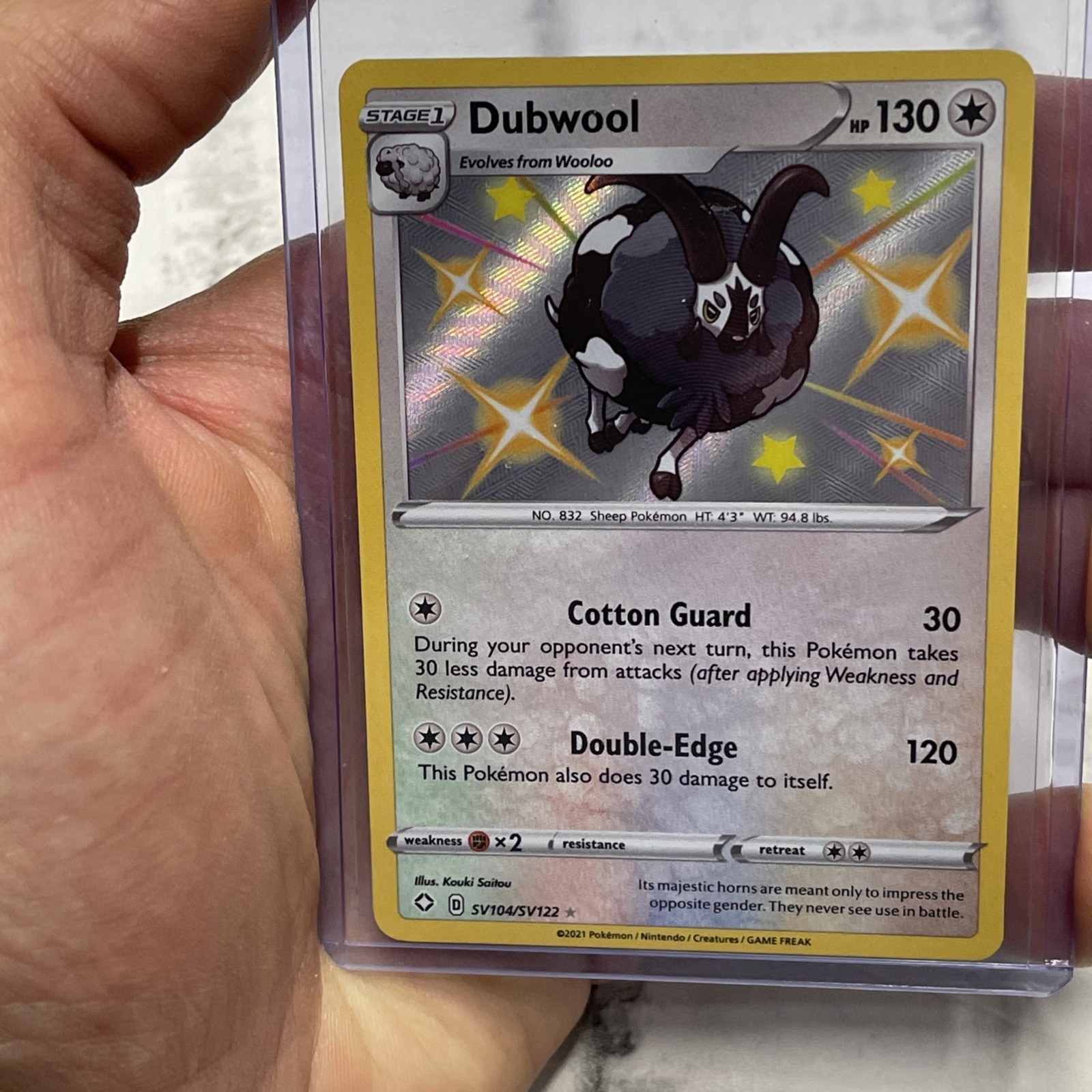 Dubwool SV104/SV122 Shining Fates Shiny Holo Rare Pokemon TCG NM Pokémon Card
