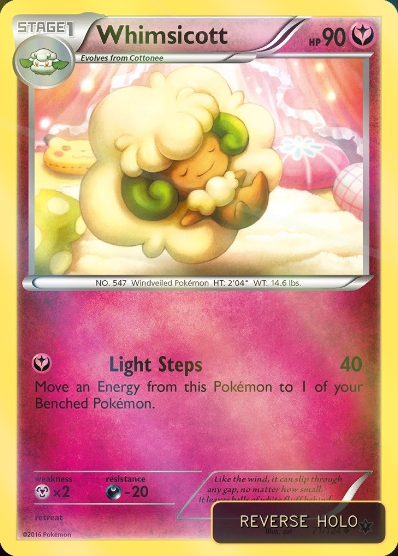 Whimsicott Reverse Holo Fates Collide #71 Pokémon TCG