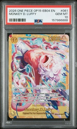 2026 ONE PIECE OP15-EB04-ADVENTURE ON KAMI'S ISLAND #061 MONKEY D. LUFFY PSA 10