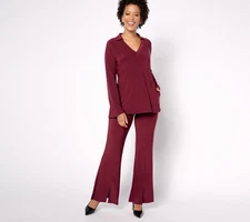 Attitudes by Renee Petite Como Jersey Pants Tawney Port 2X New