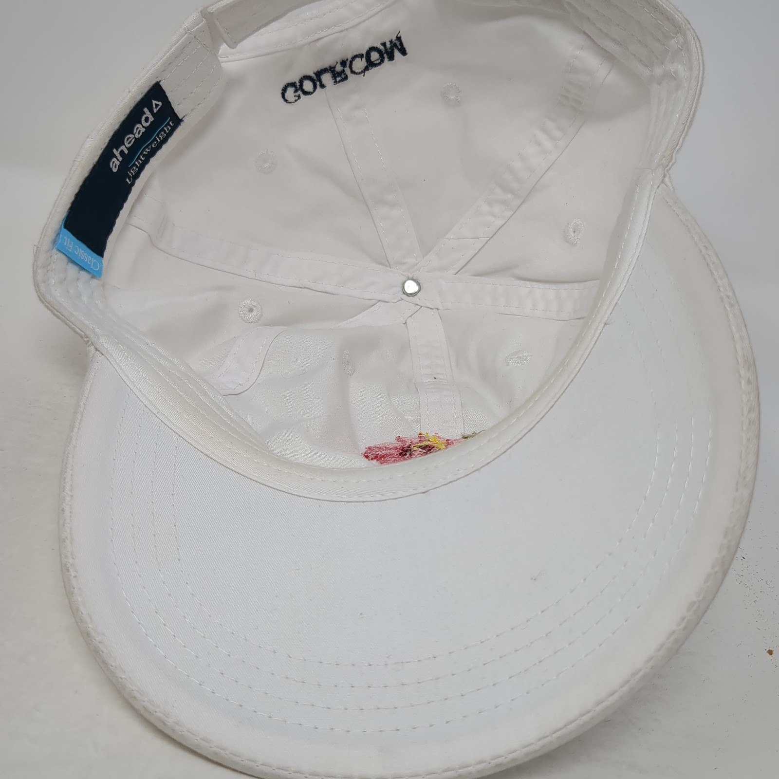 Ahead Strapback Hat Solid White One Size Embroide… - image 7