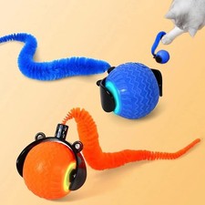 Interactive Cat Toy Ball USB Rechargeable w/ Tail Smart Motion Pet Toys Indoor
