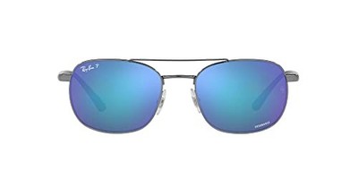 Ray-Ban Herren Sonnenbrille 0RB3670CH metallisch/polargrau verspiegelte blaue...