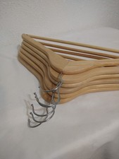 6 VTG Wooden Suit Hangers Clothes Coats Jackets Dress Pants Shirts Wood Vintage