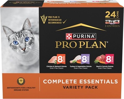 Complete Essentials Chicken Turkey & Beef Grain Free Wet Cat Food Variety Pack