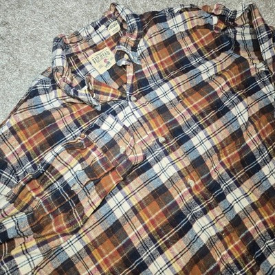 RedHead Ultimate Flannel Button Down Shirt Mens Size 2XL Tall Brown Plaid