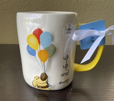 NWT Rae Dunn Disney Pixar Up Up and away Dug Balloon Double Sided Mug
