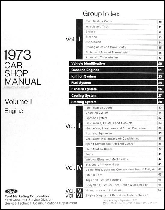 1973 Ford Shop Manual Torino Ranchero Montego T bird Galaxie Mustang Lincoln - Image 3 of 4