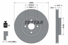 2x TEXTAR Bremsscheiben Vorne für FIAT 124 Spider (348) 280mm 92304205