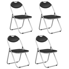 4 PC U Shape Folding Chairs Furniture Home Outdoor Picnic Portable Black
