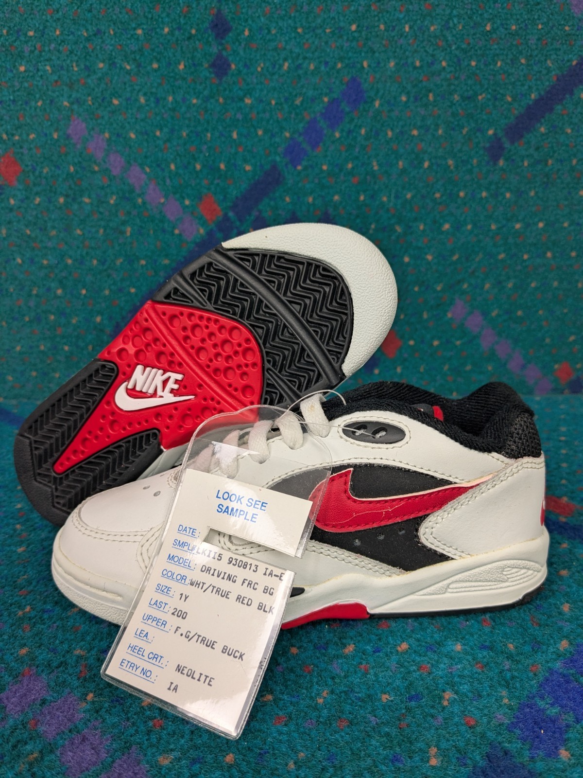 1993 OG Vintage Look See Sample Nike Driving Force Low Basketball Shoes Size 1 