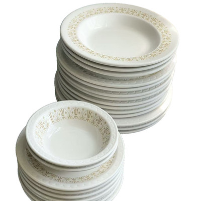 23-Pc Vintage Syracuse China Classic Bronze Restaurant Ware Set USA Stoneware