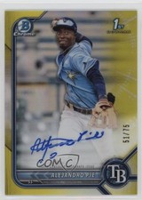 2022 Bowman Chrome Prospect Yellow Refractor 51/75 Alejandro Pie Auto nd3