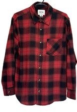FIELD STREAM Shirt Men's MEDIUM Button-Down Flannel Shirt Red Black Plaid