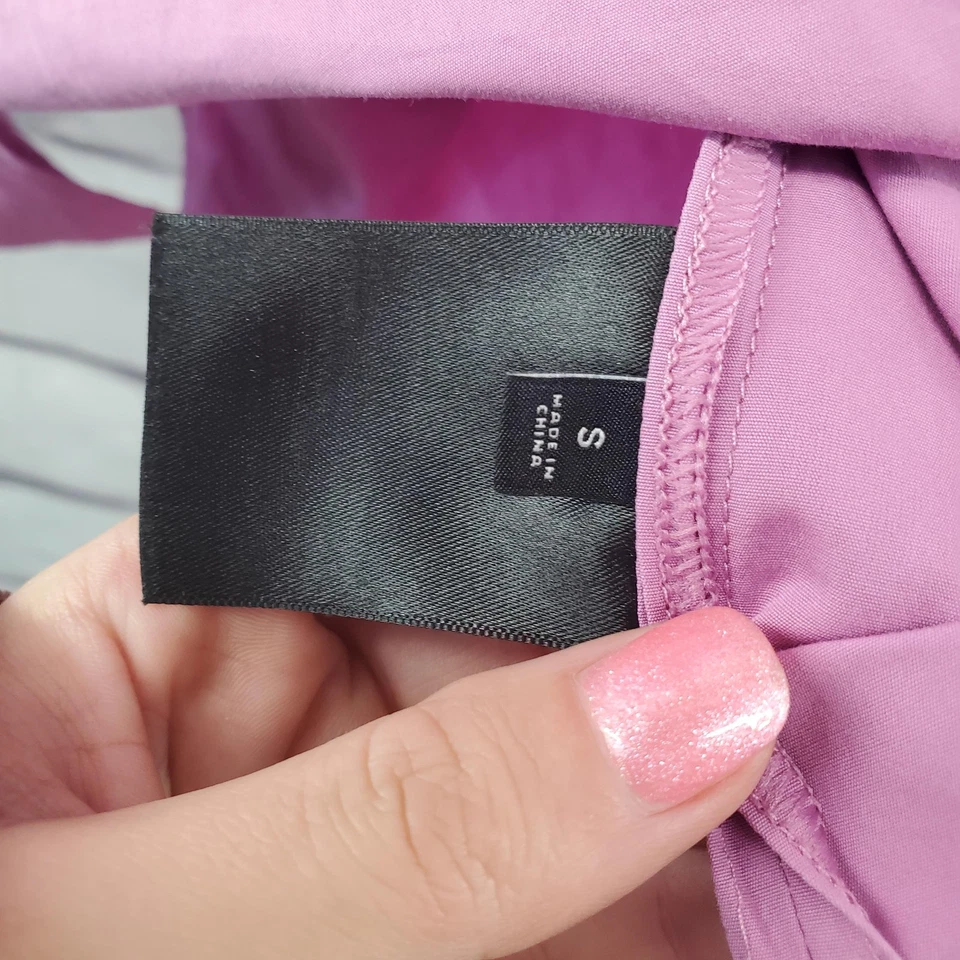 Lafayette 148 Shirt Womens Small Purple Puff Sleeve Scoop Neck Blouse Top - Image 4 of 4