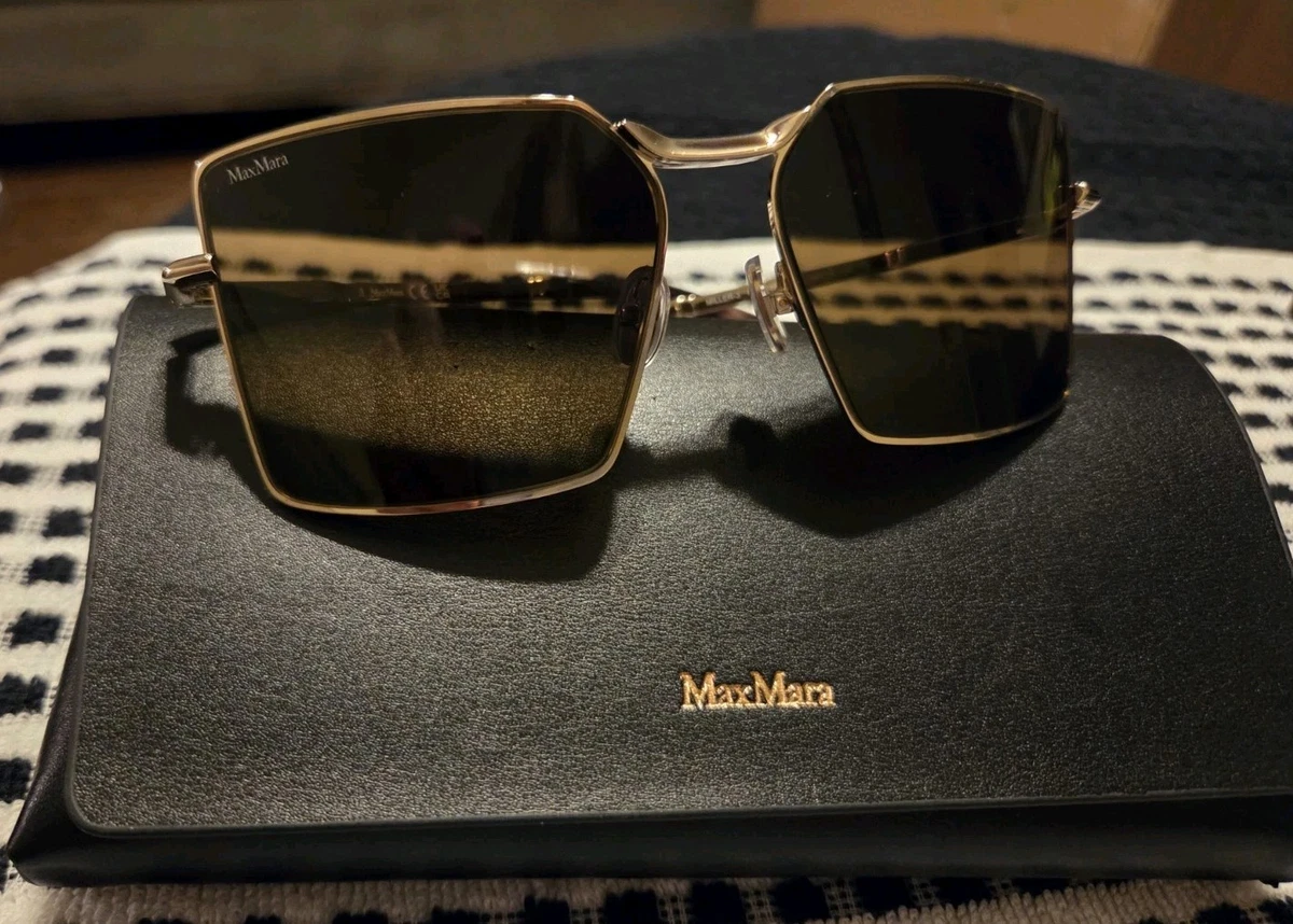 NEW Max Mara MM 0050 SOPHIE 32A Gold Sunglasses Woman LENS COLOR SMOKE 110 70 14 Max Mara Sunglasses Women main image 3