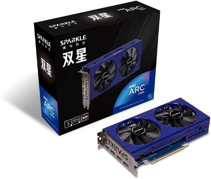 Sparkle Intel Arc A380 Twin Graphics Card, Gaming GPU 6GB