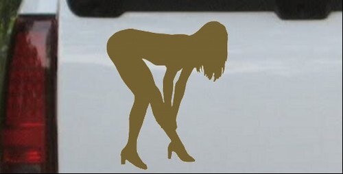 Calcomanía palo para computadora portátil ventana auto o camión silueta sexy chica doblada - Imagen 32 de 32