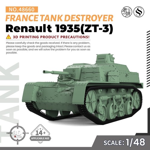 SSMODEL SS48660 1/48 Military Model Kit France Renault 1935(ZT-3) Tank Destroyer - Picture 1 of 11