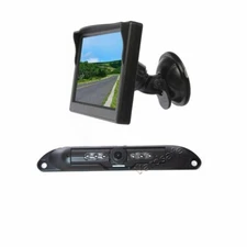 License Plate Backup Camera & Suction Cup Rear View Monitor for Car RV Truck SUV
