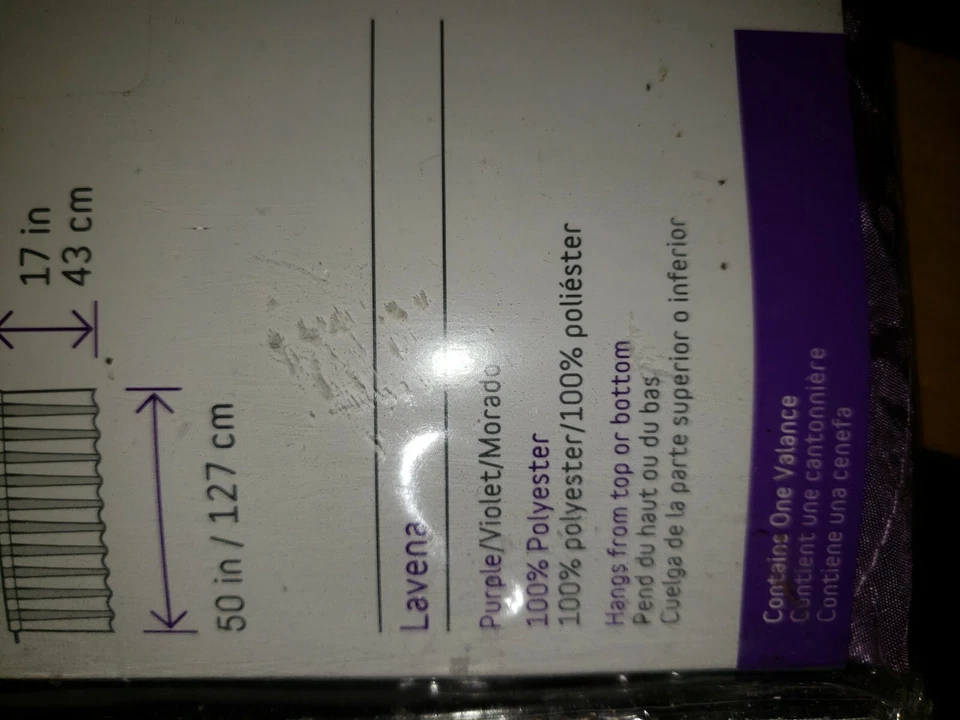 Style Selections Two- Way Valance, 50"×17", Purple/Fuchsia Panel, 1613291 - Image 3 of 4