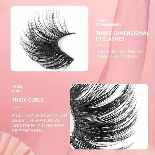 5 Pairs 3D Natural Thick False Fake Eyelashes Eye Lashes Mink Makeup Extension - Picture 2 of 19
