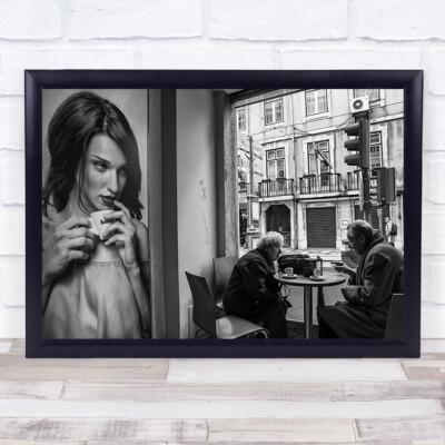 Kaffee Gespräche Kaffee Paar Gespräch Paar Trinkbecher Straßenmenschen Kunstdruck