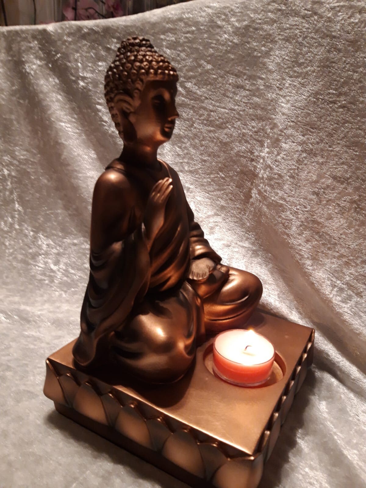 Buddha Teelichthalter in Bronze Partylite eBay