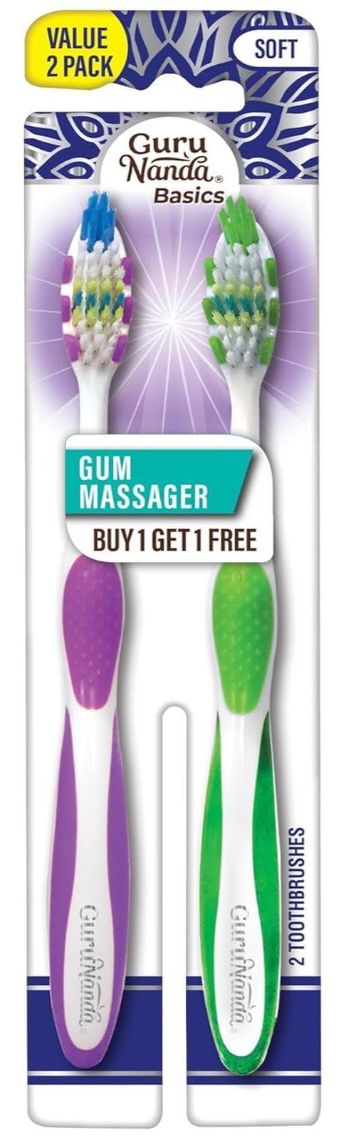 Dentalguru Gum Massager Toothbrush - Soft for Adults & Children - Multi Color Fo