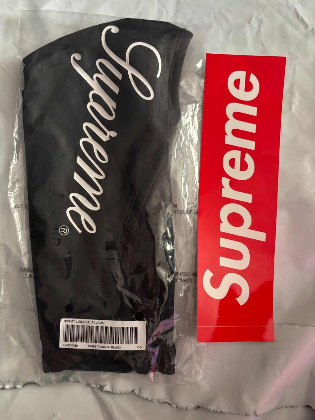 FW23 Supreme Script Lightweight Balaclava Big logo — Brand New